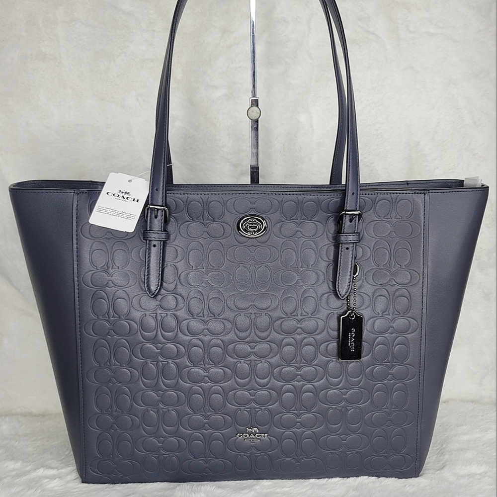 💥 Coach Signature Leather Designer Shoulder Purse Laptop Work Bag NWT